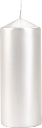 ŚWIECA Walec BIAŁA PERŁOWA Komunia BISPOL 6x15cm