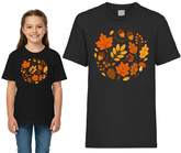 Koszulka Czarna JESIEŃ Liście 5-6 lat 116cm