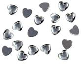 Aplikacja dżet - srebrne serduszka, 3 mm, 50 szt.