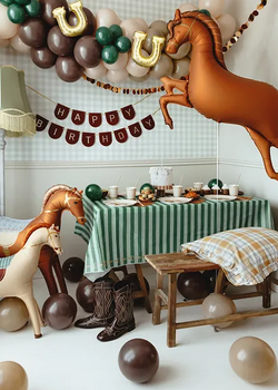 Balony Foliowe Złote PODKOWY 18x19cm 3szt.