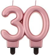 Świeczka Liczba 30 Różowe Złoto Rose Gold Urodziny