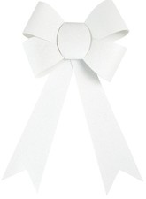 Kokarda brokatowa duża biała 18,5x29cm