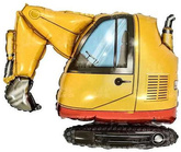 Balon Foliowy Żółta KOPARKA Budowa Maszyna 55x65cm