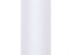 Tiul gładki, biały, 15cm x 9m, 1 szt.