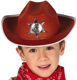 KAPELUSZ Brązowy Kowbojski SZERYFA Odznaka Gwiazda