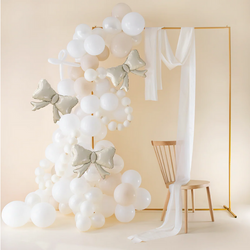 Balony Foliowe BEŻOWE KOKARDKI 55x42cm 3szt.