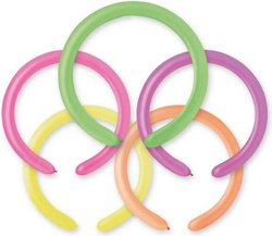 Balony DF4 - Rurki Kolorowe Fluor mix 100szt.