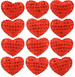 Naklejki Czerwone Cekinowe Serca Serduszka 12szt.