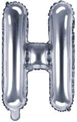 Balon foliowy Litera "H", 35cm, srebrny, 1 szt.