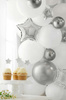 Balony foliowe Gwiazdka, 22cm, srebrny 25szt.