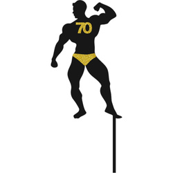 Topper na Tort MĘŻCZYZNA 70 Urodziny CZARNY