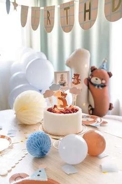 Toppery na tort Miś, mix, 12-14 cm, 5szt.