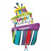 Balon foliowy 61x94 cm Happy Birthday, 1 szt.