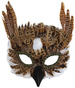 Maska SOWA z Piórami Brązowa Puchacz