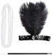 Zestaw Damski Czarny Retro Lata 20 Flapper