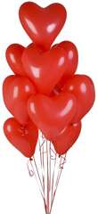 Balony serca czerwone, 10 szt.