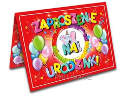 Zaproszenie na urodzinki, 1 szt.