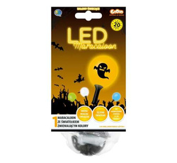 Maracaloon straszne party, balon biały, dioda LED