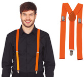 Neonowe Pomarańćzowe Szelki Disco Lata 80 Strój