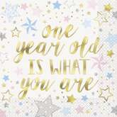 Serwetki Gwiazdki 1 Urodziny Roczek 33x33cm 16szt.