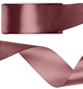 Tasiemka satynowa, ciemny brudny róż, 38mm/25m