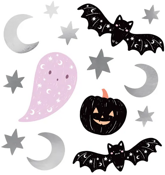 Naklejki na Ścianę HALLOWEEN Duch Dynia 56szt.