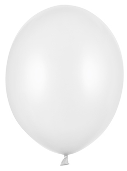 Balony Metaliczne Białe Urodziny 12cm 100szt.