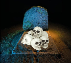 Ozdoba Dekoracja CZASZKI Czacha Halloween 8cm 6szt