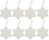 Zestaw lśniących śnieżynek 7cm, 8szt.