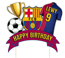 Topper FC Barcelona DUŻY Happy Birthday 1szt.