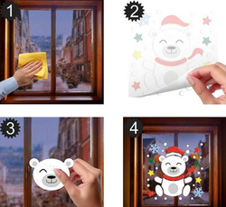 Dekoracja Ozdoba Żelowa na Okno MIŚ Zima