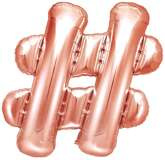 Balon foliowy "#" 35cm różowe złoto 1 szt.