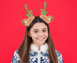 Opaska Świąteczna na Głowę Brązowe Rogi Renifera