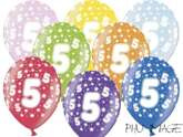 Balony z nadrukiem 5 urodziny, 5 szt. 1 op.