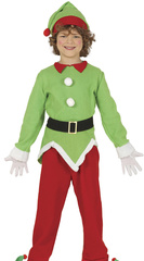 Strój Kostium  ELF Skrzat Pomocnik Mikołaja 7-9 la