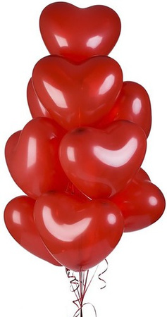 Balony pastelowe Serca, czerwone, 18 cali 10 szt.