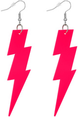 Kolczyki NEONOWE BŁYSKAWICE Pioruny RÓŻOWE Disco