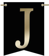 Flagietka, Litera J, Czarna, 1 szt.