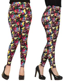 Spodnie LEGGINSY Kolorowe Disco LATA 80, M