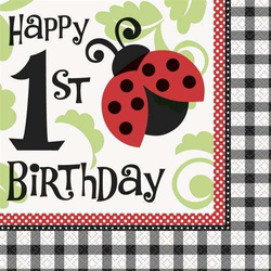 Serwetki "Happy 1st Birthday" Biedronka 16 szt.