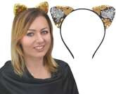 Opaska DISCO Kot Dwustronne CEKINY Złote Srebene