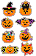 Naklejki Holograficzne Pomarańczowe DYNIE Hallowee