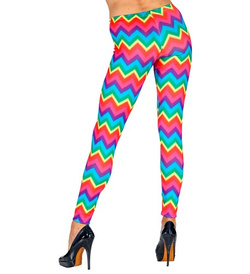 Spodnie LEGGINSY Kolorowe Neon Disco Lata 90 S/M