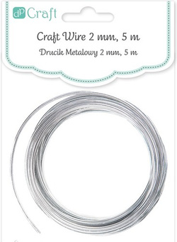 DRUCIK Metalowy Florystyczny SREBRNY 2mm 5m