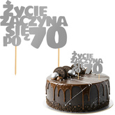 Topper Tort ŻYCIE ZACZYNA SIĘ PO 70 Srebrny