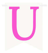 Flagietka, Litera U, Różowa, 1 szt.