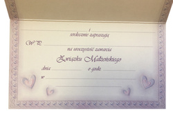 zaproszenie ślubne 1szt. S-022