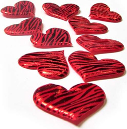 Naklejki Czerwone SERDUSZKA Materiałowe 12szt.