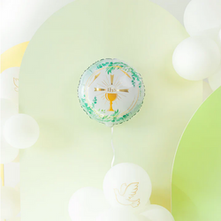 Balon Foliowy Komunijny KOMUNIA Kielich IHS 45cm