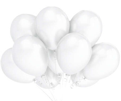 Balony Metaliczne Białe Urodziny 12cm 100szt.